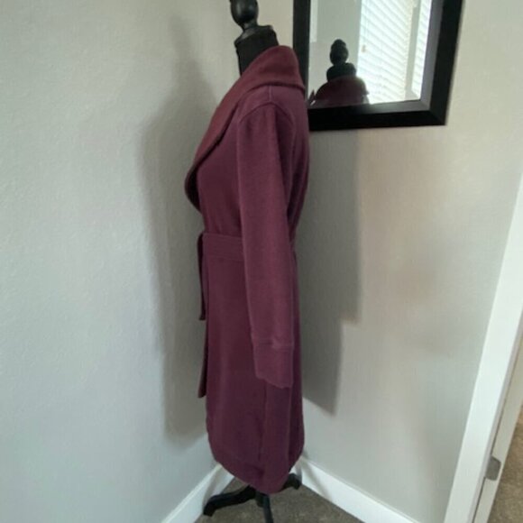 UGG Duffield Fleece Belted Robe Burgundy Wine XS - Picture 3 of 13
